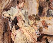 爱德华多 莱昂 加里多 : An Elegant Lady With Her Dog